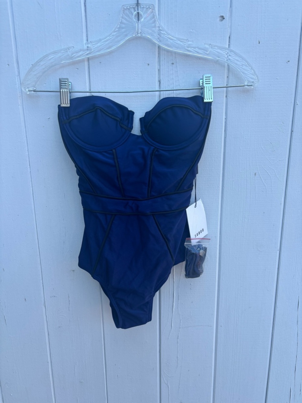 Suboo Navy and Black Paneled One Piece Swimsuit NWT size 0 - Picture 2 of 8